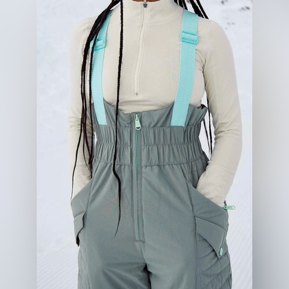 Free People Movement All Prepped Ski Bib - Greyed Olive - Picture 3 of 13